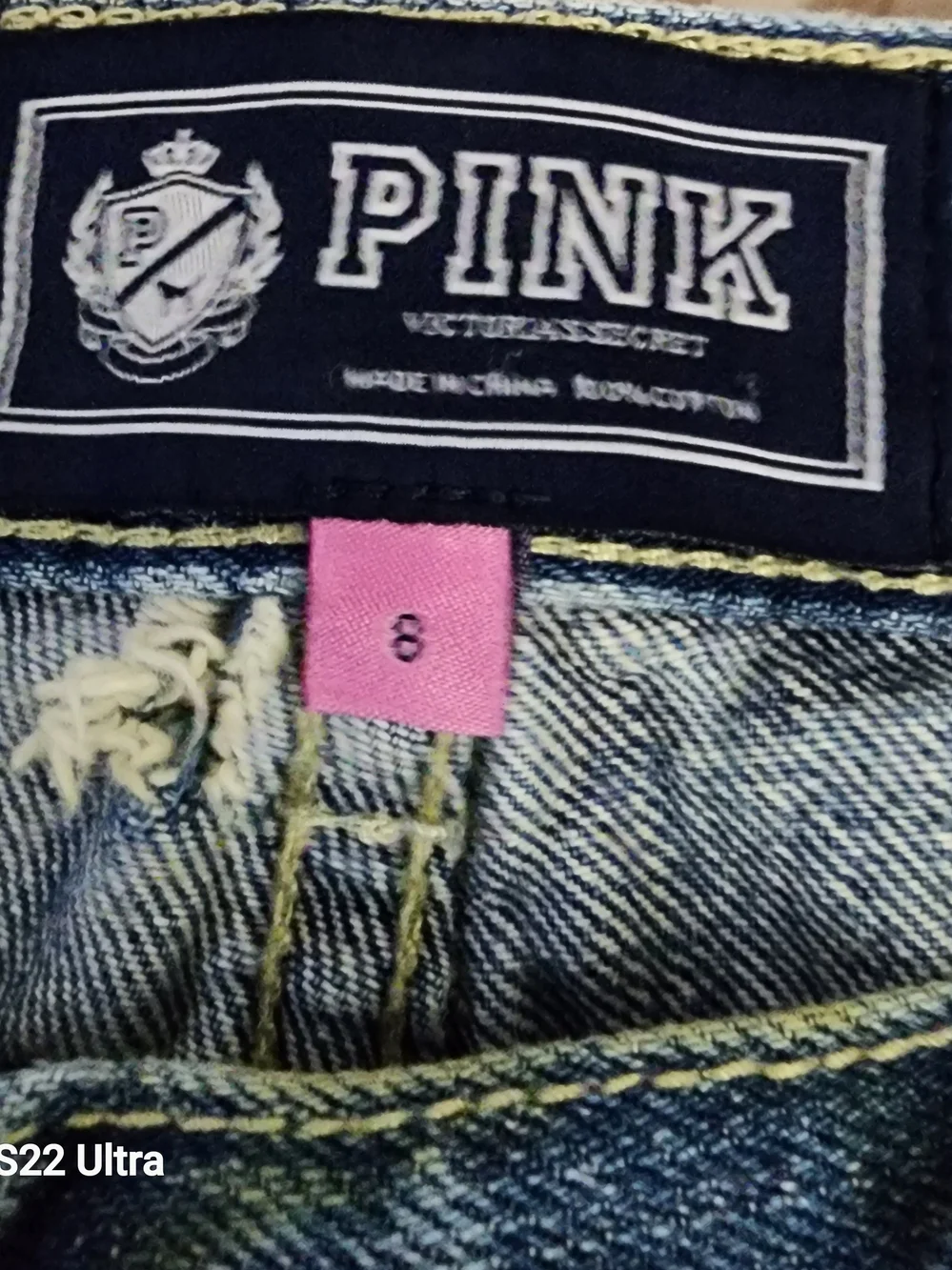 PINK Victoria's Secret Light Blue Distressed Denim Shorts